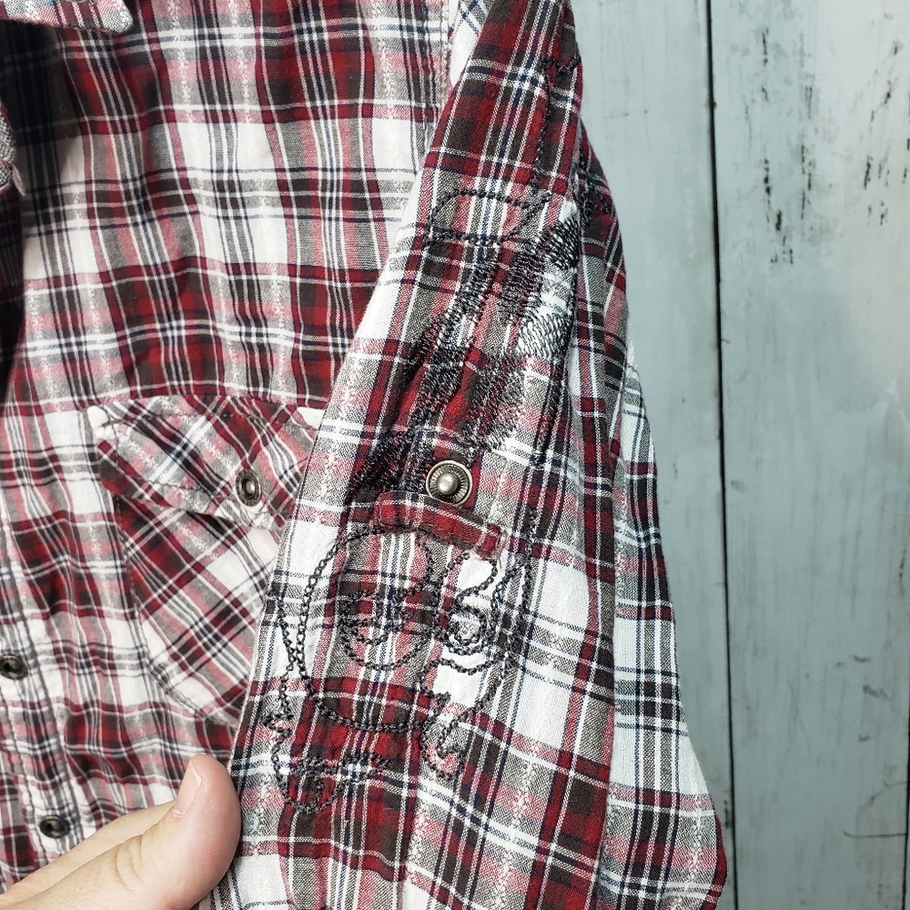 Fender Custom Shop Men's Red Cotton Plaid Snap Up - Picture 6 of 10